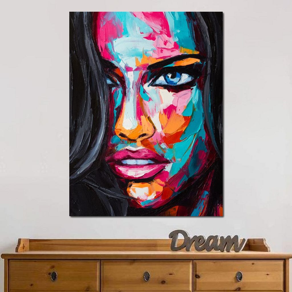 Pictura portret abstract de femeie, tablou canvas pentru perete